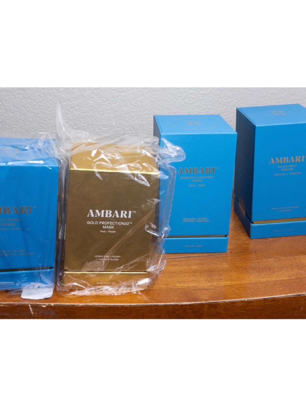 FULL SET Ambari Gold Profection22 Mask AM PM Active12 Serum Hydrating Cream NEW - Picture 8 of 11